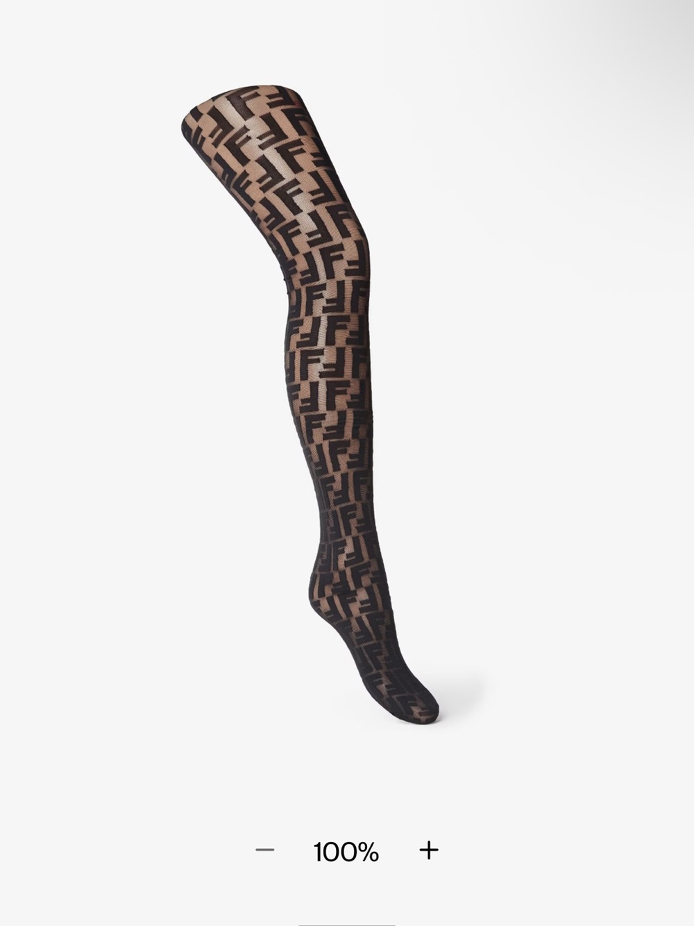 Fendi Designer Monogram Tights - Black